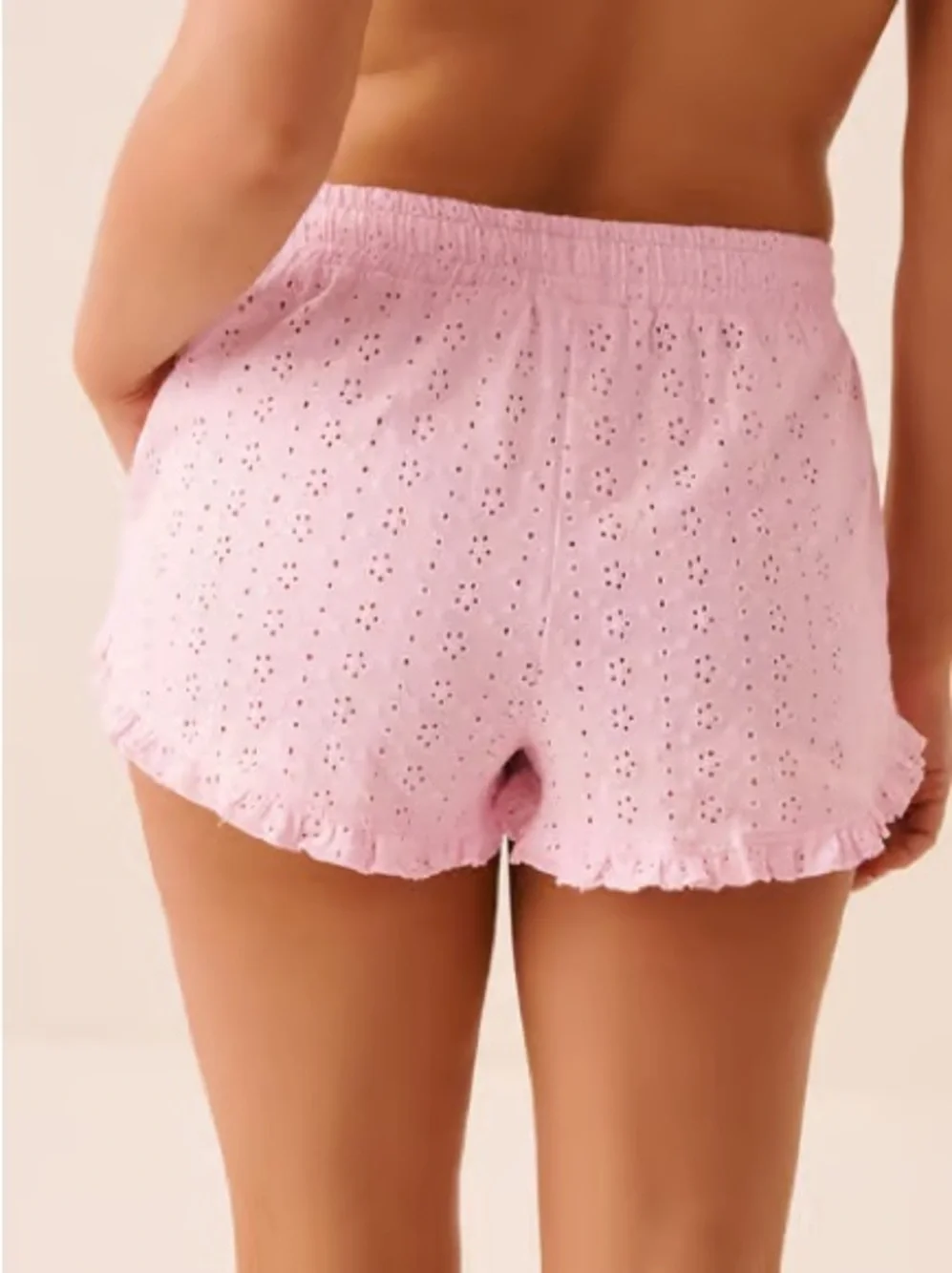Jessica Simpson Floral Eyelet Pink Pajama Shorts